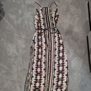 Felicity & Coco Red & Black Pattern Strappy Maxi Dress